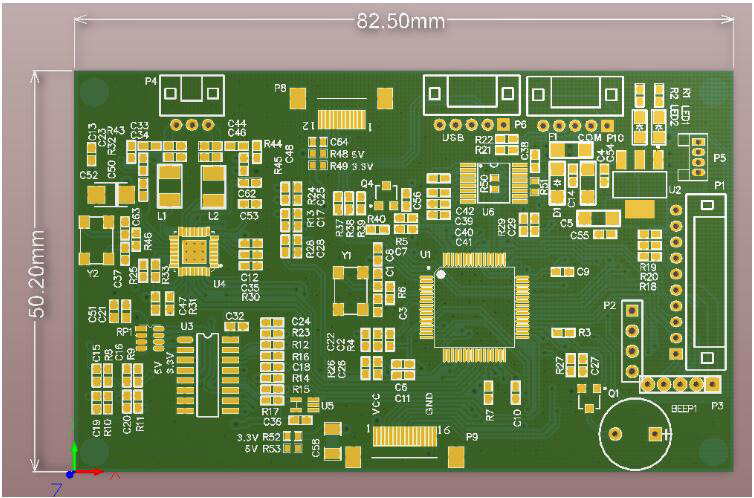 主控制板模塊尺寸圖